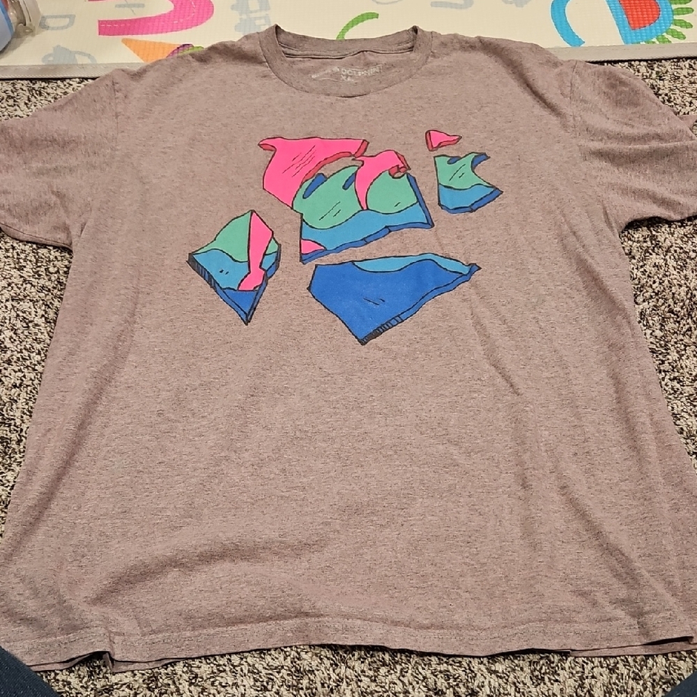 Pink Dolphin Heathered Purple gray color Gray T-Shirt
